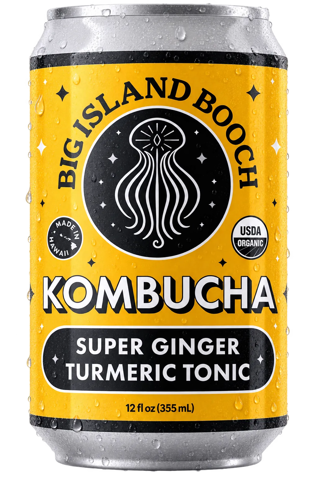 Can of Big Island Booch Super Ginger Turmeric Tonic kombucha