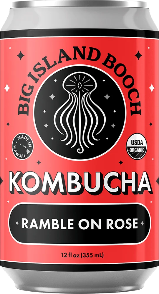 Big Island Booch Ramble on Rose kombucha can